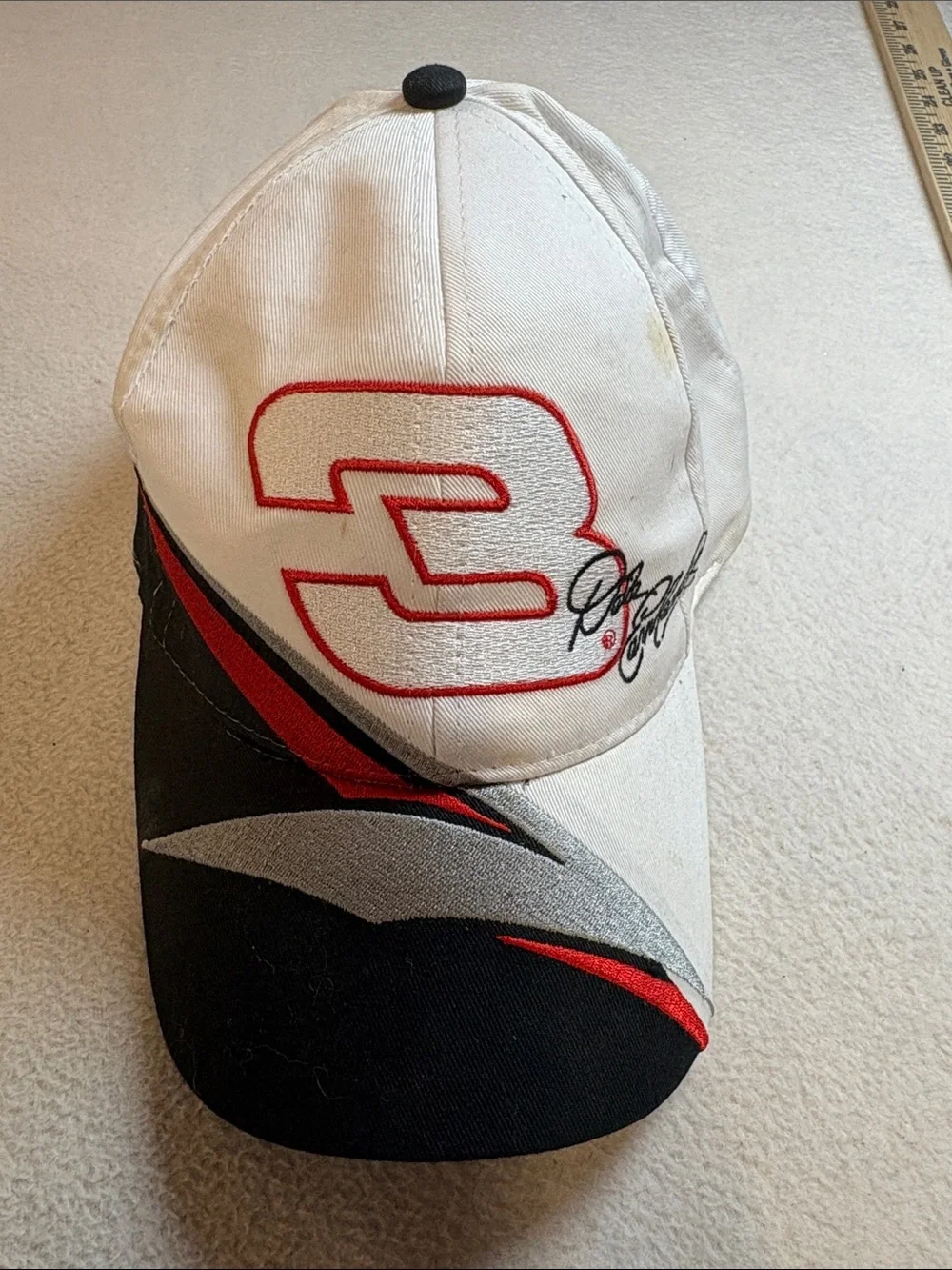 Dale Earnhardt Nascar White Black Red Number 3 Racing Cap